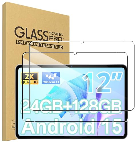 CONAPIKA 2 Pack Screen Protector for SVITOO P108/SVITOO Tablet 12 inch, HD Clear, 9H Hardness, Anti-Scratch, Shatterproof, No Bubbles Touch Sensitivity Anti-Fingerprint Tempered Glass