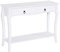 HOMCOM Mesa Consola Aparador Salón Comedor Mueble Recibidor Mesa Auxiliar con Cajones y Estante Diseño Elegante 100x33x75cm Madera Color Blanco Brillo