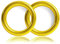 Ganzoo O-Ring Metall für Hunde-Leine, 25mm Innen-Durchmesser, 2 Stück, Stahlring, legierter Stahl, Nicht rostend, Rund-Ringe für Paracord 550 Halsband, Handtasche, Metallring, Basteln, Farbe Gelb