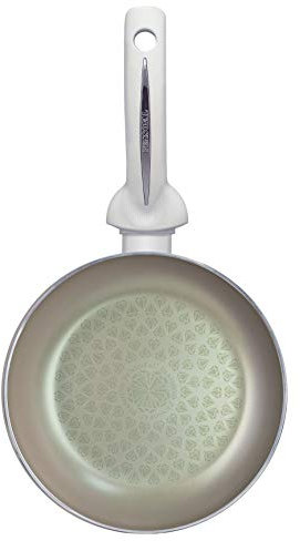 Pensofal, Padella alta, Serie White Diamond®, Alluminio con Rivestimento Antiaderente a 6 Strati, Diametro 20 cm, 1 Litro, Manici Soft Touch, Adatta all'induzione, Bianco