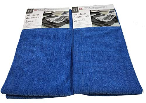 Micro Sensation Microfaser Geschirrtuch Handtuch 65x45cm - 4er Blau