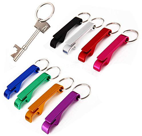 WZLEMOM 9 Stück Aluminium Flaschenöffner Schlüsselanhänger Bier Flaschenöffner Robust und praktisch Mini Flaschenöffner Schlüssel Bieröffnen Bieröffner Pocket Schlüsselanhänger Biergeschenke