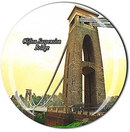 Clifton Kühlschrankmagnet mit Brücke und Bristol England, Souvenir, Geschenk, Kristall-Magnetaufkleber