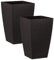 Muddy Hands Brown Rattan Large Plant Pot Indoor Home Outdoor Garden Tall Square Plastic Flower Tree Planter (Pack of 2-26 Litre)