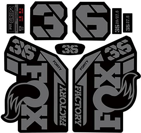 Adesivi Forcella Bicicletta F-O-X 36 Adesivi Forcella Anteriore Bicicletta Mountain Bike 36 Adesivi Forcella Anteriore Adesivi Bicicletta Adesivi Ammortizzatori Adesivi Autoadesivi (Color : Gray)