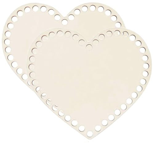 SEWACC 2 Stücke Basis Herz Basis Weben Taschen Liefert Häkeln Geldbörse Böden Holzboden Blanko DIY Runde Tasche Stricken Hohl Machen Für Handwerk Valentinstag Formbrett