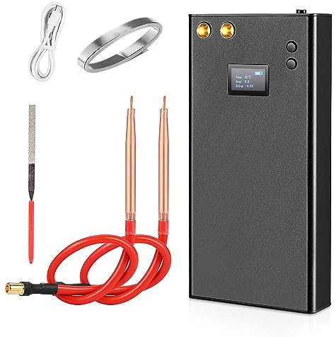 Yontwe Saldatore a punti 70 marce regolabili 7500 mAh Mini saldatrice a punti con schermo LCD fai-da-te con foglio di nichel da 5 m Puntatrice digitale portatile