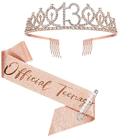 KAREN66 Geburtstagsschärpe und Krone Geburtstag Geburtstagskrone Schärpe Birthday Krone Geburtstag Tiara Crown Geburtstagsgeschenke für Happy Birthday Geburtstag Party Favor Supplies (13.)