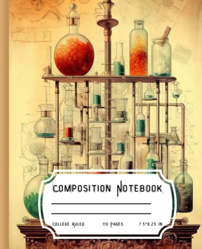 Composition notebook vintage chemistry: College ruled, 7.5 x 9.25 inch, 110 pages