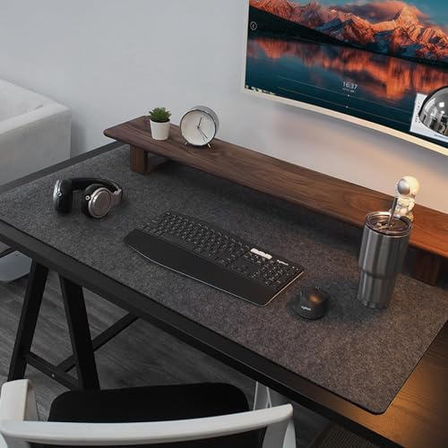 DYOUen 60 x 30 cm große Schreibtischunterlage aus Filz, großes Mauspad, Filzunterlage, Tischschutz und Organizer, für Büro und Zuhause