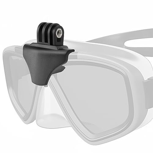 Hixeto Universal Dive Mask Mount for Go Pro, Compatible with Popular Dual Lens Masks, Camera Mount, Black, MX05