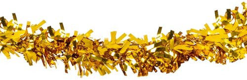 NEU Riesen-Fransengirlande aus Lametta, 10m, ca. 20cm Durchmesser, Gold, schwer entflammbar