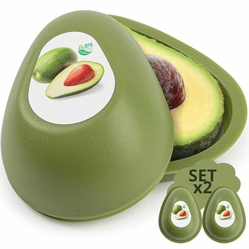 2 Avocado Aufbewahrung. Avocado Box für BPA-freie Kunststoff-Kühlbox. Avocado Dose mit spülmaschinenfestem Material. Ideal für die Aufbewahrung frischer Avocados.