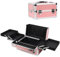 EBANKU Make-up-Zug-Koffer, tragbare Kosmetikbox, Make-up-Koffer-Organizer, Aluminium-Aufbewahrungsbox mit 4 Tackle-Tabletts, abschließbar, Makeup Tools tragbar