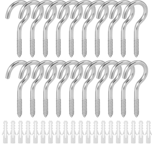 20 Pezzi Ganci Avvitabili in Acciaio Inox, M5 x 65mm Viti per Occhielli Autofilettante per Legno, Pccoli Occhielli a Vite, Bulloni Occhio per Cornici, Oggetti Decorativi e Progetti Artigianali