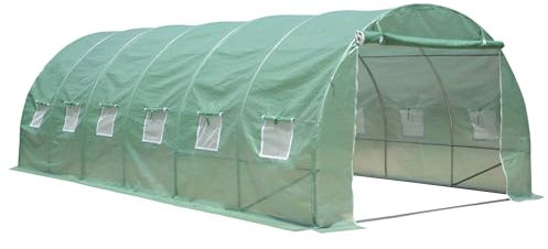 Zelsius Invernadero de Túnel | 4 x 3 x 2 m | Invernadero con Puertas con Cremallera y Ventanas Enrollables | Huerto para Plantas con Cubierta de Polietileno | Invernadero de Cultivo Exterior