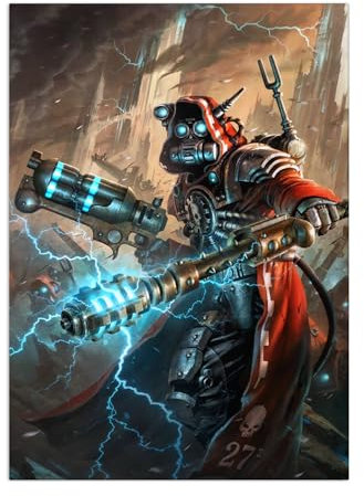 Displate Offiziell Warhammer MetallPoster Magnetische Befestigung Inklusive Lizenziert Bilder Hochwertiges Poster Warhammer 40,000 Art Skitarii Poster 45 cm x 32 cm