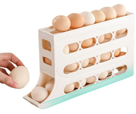 Mingchengheng Portauova Rotanti, Dispenser Automatico Per Uova Per Frigorifero Portauova, Porta Uova Da Frigo, Rotolante Portauova Frigorifero Per Conservare 30 Uova
