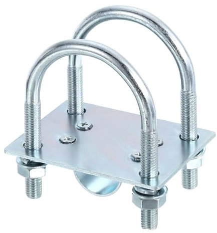 sourcing map Antenna Mounting Pole Clamp Bracket Pole Holder with Double U-bolt Clamp for Outdoor Antenna