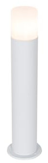 Qazqa - Modern Stehende Außenleuchte I Sockelleuchte weiß mit Opalschirm 50 cm - Odense I Außenbeleuchtung - Aluminium Länglich - LED geeignet E27