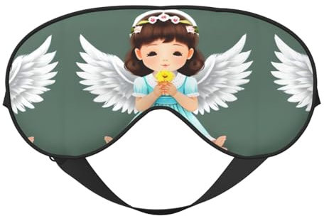 Niedlicher kleiner Engel Unisex elastische verstellbare Schnalle Design Verdunkelung Schlafmaske für Zuhause, Reisen, Yoga, Büro, Nickerchen