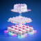 PinCute Cupcake-Ständer aus Acryl, 3 Etagen, Cupcake-Turm-Halter mit LED-Lichterkette, Dessert-Tisch-Display, Kuchenständer für Geburtstag, Cady, Bar, Hochzeiten, Party-Dekoration, buntes Licht