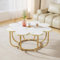 Tribesigns Couchtisch in Weiß und Gold, Moderner Couchtisch in Blumenform mit Tischplatte aus Kunstmarmor, 100cm Großer Floraler Akzenttisch mit Metallrahmen, Wohnzimmertisch, Sofatisch for Wohnzimmer