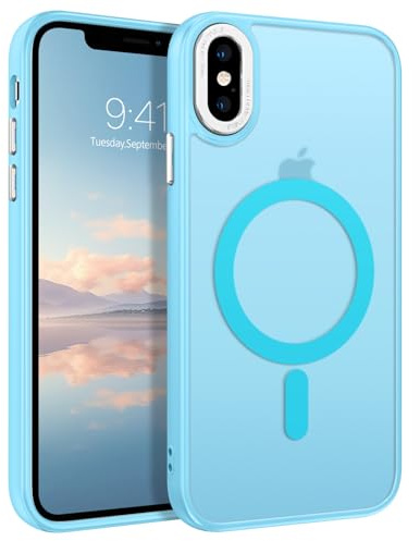 BENTOBEN for iPhone Xs Max Case [Compatible with Magsafe] Translucent Matte Magnetic iPhone Xs Max Phone Case Slim Thin Shockproof Women Men Protective Cases Cover for iPhone Xs Max 6.5, Light Blue