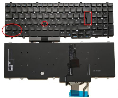 XINDIKBHUB UK Backlit laptop Keyboard For Dell Latitude 5580 5590 5591 E5550 5550 E5570 Precision 3510 3520 3530 7510 7520 7710 7720 -with Backlit Pointer UK