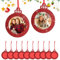 NHTJTHE 12 Stücke Weihnachten Fotorahmen Ornament，Mini Filz Hängender Bilderrahmen Kleiner Bilderrahmen，Weihnachtsbaum Hängende Ornament für Familie Xmas Urlaub Party Dekoration, Glitzer(Rot)