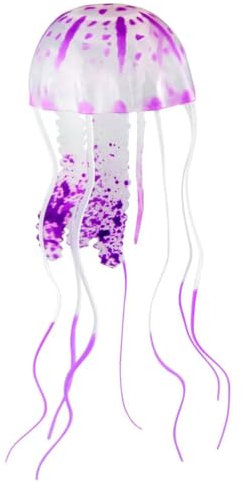 EYVRPAU 1 PCS Aquarium Deko-Set, glühende Qualle-Ornamente aus Silikon, für realistische Unterwasseratmosphäre im Fischtank