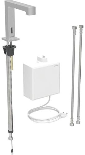 Miscelatore per lavabo Geberit Brenta, sporgenza 195 mm, con miscelatore termostatico, funzionamento a rete, con scatola funzioni da esterno, 116.177., Colorazione: Acciaio inox Ottica