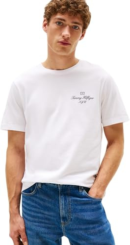 Tommy Hilfiger Herren T-Shirt Kurzarm Outline Script Tee Regular Fit