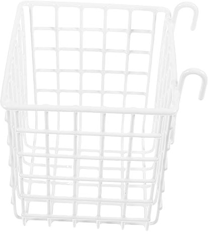 Ciieeo Iron Mesh Basket Over Door Basket Organizer Hanging Kitchen Cabinet Door Storage Drainer Cupboard Rack Over The Cabinet Basket Hook Cutlery Holder Utensil Baskets Pantry Lid White
