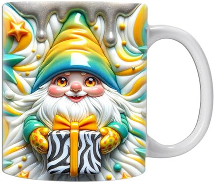 Gnome Coffee Cup, Colorful Gnome Coffee Cup, Ceramic Gnomes with Boxes, Large Capacity Garden Mug for Women, Perfect for Birthday, Christmas, and Gnome Lovers and Gnome Lovers