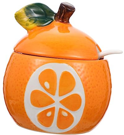 Ciieeo 1 Ensemble De Pots D'Assaisonnement Orange Avec Couvercle Sucrier Avec Couvercle Boîtes Hermétiques D'Orange Thé Orange Café Sucre Récipient À Sauce Récipient À Condiments