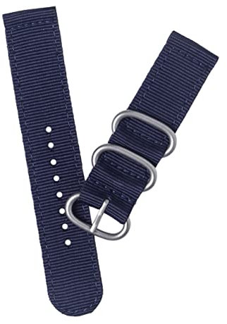 TINEASUR Correa de Reloj de Nailon de 24 Mm con Cierre de Acero Inoxidable Color Azul Marino para Deportes Natación Y Escalada