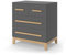 VitaliSpa Kommode Malia, Kommodenschrank, Grau/Eiche, 80 x 88 cm mit 4 Schubladen