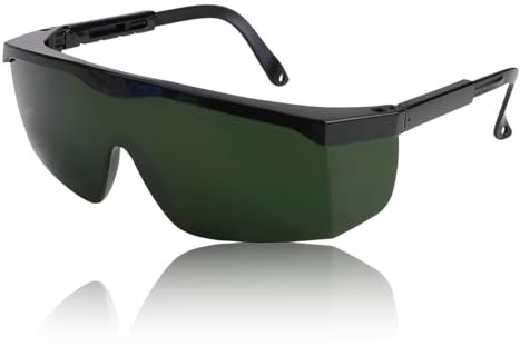 Hawdows IPL schutzbrille, Lichtschutzbrille für die HPL/IPL Haarentfernung, IPL 200nm-2000nm Wellenlänge Laserschutzbrille mit UV-C-Schutz, Schutzbrille Rotlichtlampe - Grün