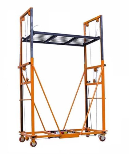 Ladder Work Platform Multifunctional Lifting Machine Electric Lifting Scaffold, Mobile Folding Automatic Telescopic and Climbing Platform for Aerial Operations, Max Raise Height 2-5M Adjustable(Rise H