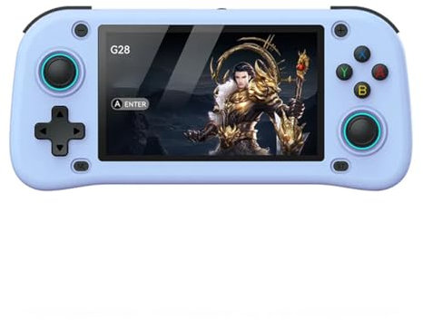 Meiurlex Console da gioco portatile G28 da 64 GB con 15.000 giochi, schermo HD da 4,3 pollici Cortex-A7 Linux System, console portatile retrò