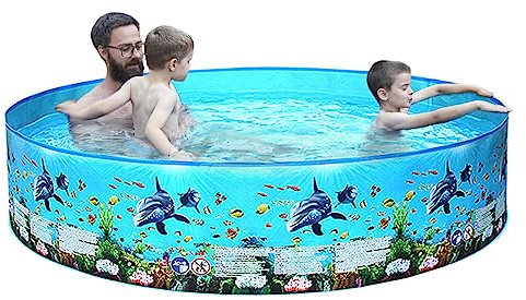 Piscine ronde pliable portable en plastique rigide pour bébés adultes famille