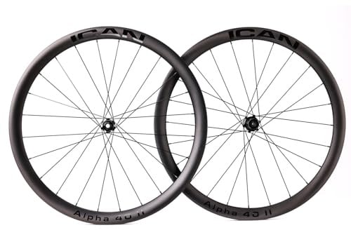 ICAN Alpha 40Ⅱ/Alpha 50Ⅱ 1390g/1460g Carbon-Rennrad-Laufradsatz Disc 700C Center Lock Clincher Tubeless-kompatibel 12 x 100/12 x 142 mm
