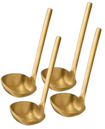 APS 75941 Löffel BULQ, 4er-Set, Edelstahl, PVD-beschichtet, Löffelmaß 4,5 x 4,5 cm, Gesamtlänge 12,5 cm, Gold