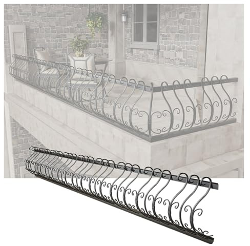 YJEUZCD Fence Extension Height, Rail Horizontal Metal Deck Railing, Wrought Iron Post Extender For Privacy, Wall Extender Flat Railing Kit(60x30cm/23.6x11.8in)