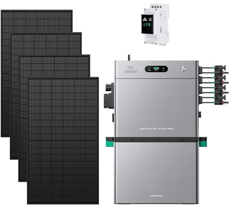 Zendure SolarFlow 2400 Pro 2.4kWh 2400W AC Bidirectionnel, PV 4800W | Batterie Solaire 2400W AC Bidirectionnel, PV 4800W, 2.4kWh Extensible 16.8kWh, IP65, Plug & Play, SM3CT-1&AB3000L-4&500W