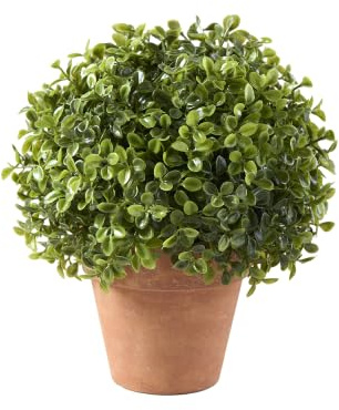 Klocke Dekorationsbedarf Künstlicher Buchsbaum im Topf - Täuschend echte Buchsbaumkugel in Premium-Qualität - Landhaus Deko-Pflanze für Innen (Buchsbaum Ø 20 cm H: 25 cm im Topf)