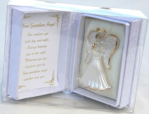 Guardian Glass Angel Gift Memory Keepsake Angel in Box and Inside Verse