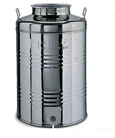 13450_ FUSTO OLIO ACCIAIO INOX LT 50 PREDISPOSTO PER RUBINETTO DA 1/2 POLLICE CONTENITORE BOCCA LARGA FER 269391