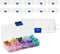 12 Pack Mini Clear Storage Containers with 10 Grid Dividers, Small Plastic Tackle Boxes for Beads, Buttons, DIY Jewellery (6.3 x 12.7 cm)